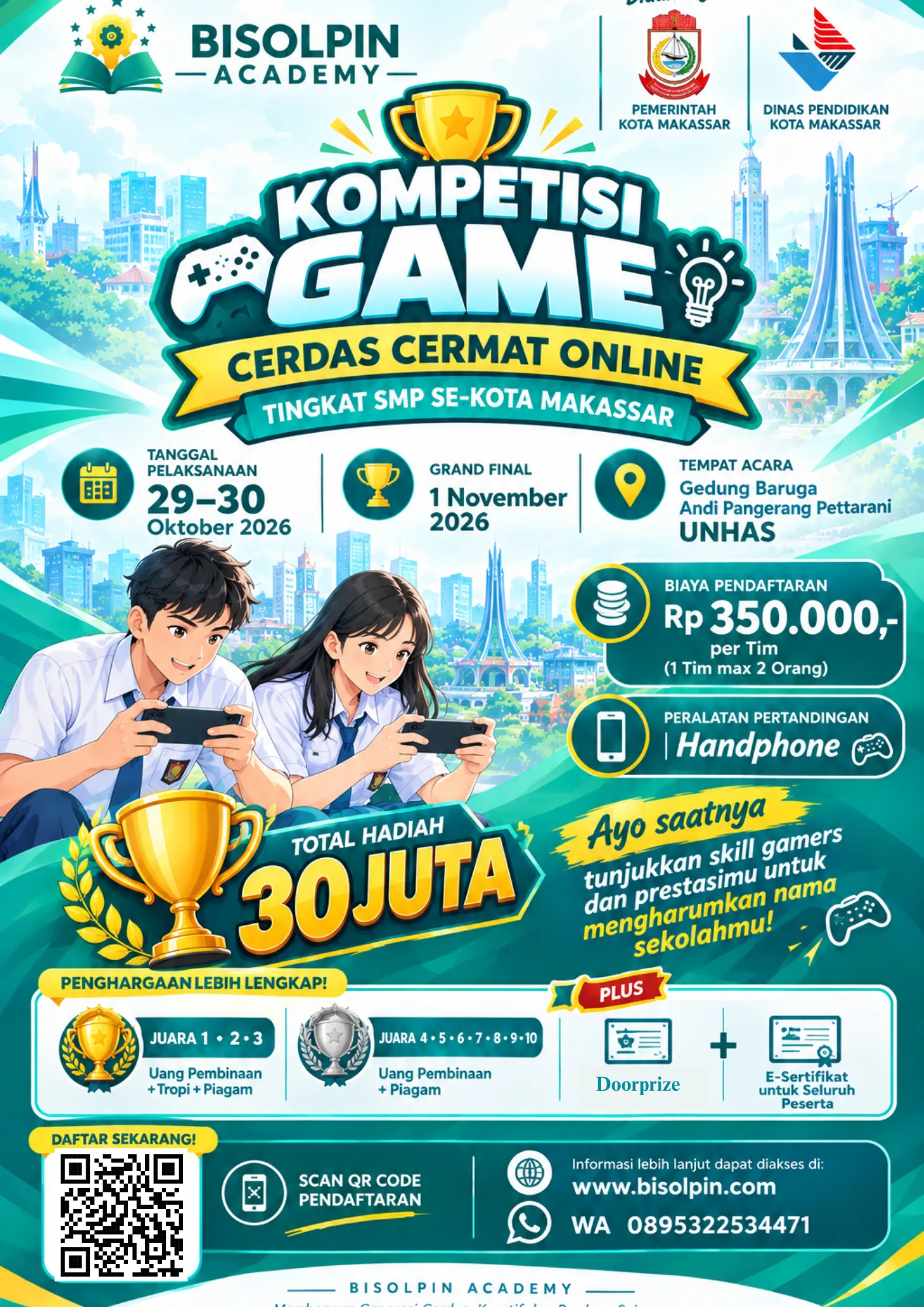 Kompetisi Game Cerdas Cermat Online Tingkat SMP se Kota Makassar