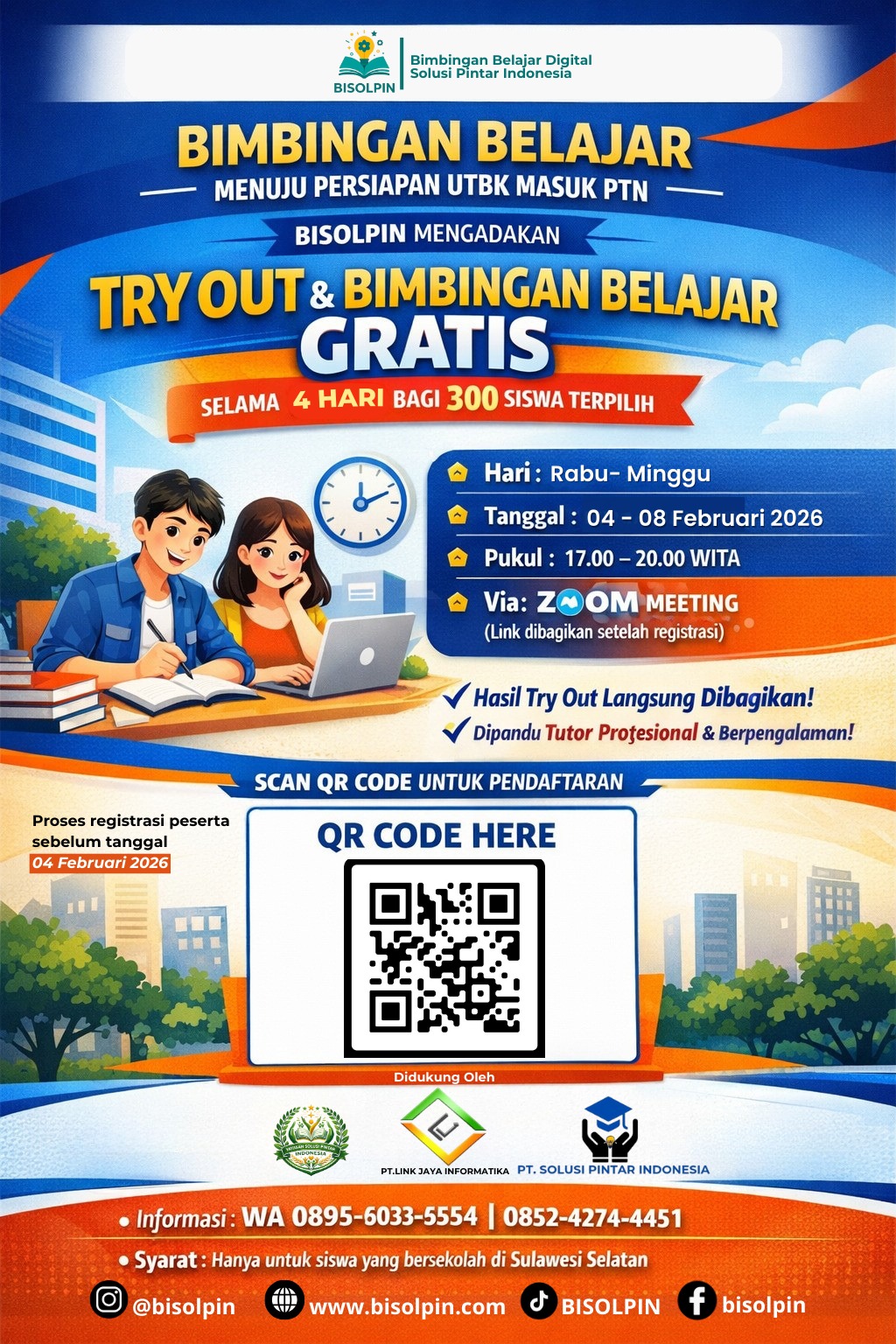 BISOLPIN mengadakan Try Out Dan Bimbingan Belajar Gratis